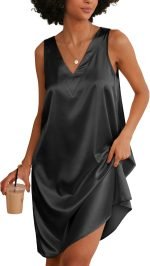 Women's Satin Silk Nightgown for Summer Comfortable Home Wear