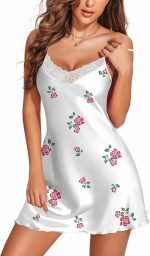 Sexy Lace Camisole Satin Silk Nightgown for Brides