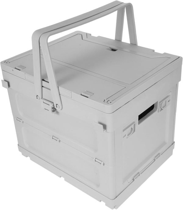 Portable Folding Camping Storage Box with Tabletop Heavy Duty Outdoor Storage Organizer with Handle for Quick Setup for Camping Picnics and Road Trips