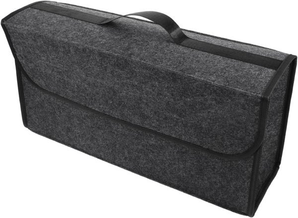 Foldable Car Trunk Organizer Durable Felt Storage Box with Lid Collapsible Design for Optimal Car Organization Multiple Compartments for Groceries and Cargo