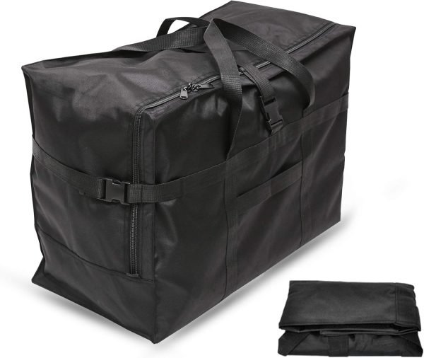 Extra Large Duffle Bag for Travel  Foldable Overnight Bag 900D Durable Carry on Travel Duffle Bags for Camping/Moving/Air Delivery/Tent/Christmas Decoration Storage