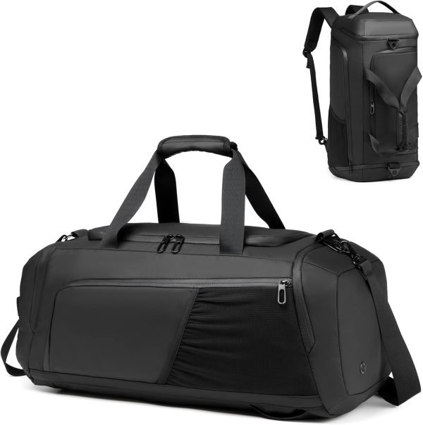 Gym Duffle Bag Waterproof Sports Duffel Bags Travel Weekender Bag for Men Women Overnight Bag with Shoes Compartment, Black, Fashion,business,weekender Overnight Bag,gym Bag