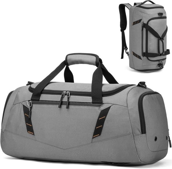 Travel Duffle Bag Sports Gym Duffel bag, Grey, 22 Inches, Travel Duffle Bag Backpack